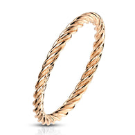 Twist Rose Gold Plated On Surgical Steel Rings