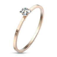 Dia Shape Prong Set CZ Engagement Rose Gold Rings