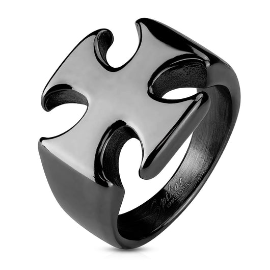 Iron Cross PVD Black Stainless Steel Rings