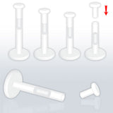 Bio Flex Clear Push In Top Labret Cartilage Tragus Daith Piercing Retainers 16G