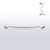 Pair 14G Flexible PTFE Piercing Retainers with Acrylic Balls for Tongue Belly Nose