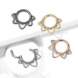 All 316L Surgical Steel Hinged Hoop Segment Rings / Filigree Nose Septum Ear Cartilage