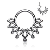 All 316L Surgical Steel Hinged Hoop Segment Rings Crwon Nose Septum Ear Cartilage