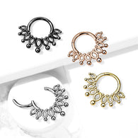 All 316L Surgical Steel Hinged Hoop Segment Rings Crwon Nose Septum Ear Cartilage
