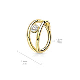 All 316L Surgical Steel Hinged 2 layer CZ Center Hoop Segment Rings Helix Piercing