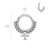 High Quality Precision Star CZ Bead Hinged Segment Nose Septum Ear Cartilage