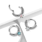 High Quality Precision Star CZ Bead Hinged Segment Nose Septum Ear Cartilage