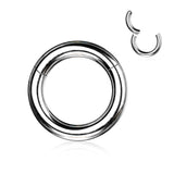 Titanium Large Gauge Hinged Segment Ring For Septum Lip Nose Daith