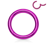 20G Titanium Plated Hinged Segment Hoop Rings