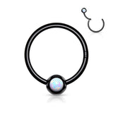 18G All Surgical Steel Opal Ball Hinged Segment Hoop Rings Tragus Ear Cartilage