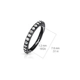 High Quality Precision All 316L Surgical Steel CNC Set CZ Hinged Segment Hoop Rings