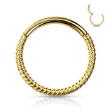18G All Surgical Steel Hinged Segment Hoop Braided Rings Tragus Ear Cartilage