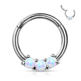 Precision 3 OPal Set All Surgical Steel Hinged Segment Hoop Rings