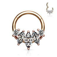 5 Marquise CZ Set Nose Septum Ear Cartilage Daith Helix Tragus Rings
