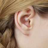 Opal Glitter Flower Hinge Hoop Segment Ring Ear Cartilage Nose Septum Tragus Rings