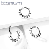 Titanium Hinged Segment Hoop Ring Sphere For Nose Septum Cartilage