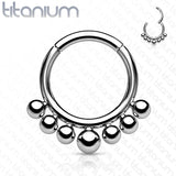 Titanium Hinged Segment Hoop Ring Outer Balls For Nose Septum Cartilage