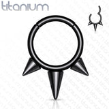 Titanium Hinged Segment Hoop Ring Spikes For Nose Septum Cartilage