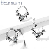 Titanium Hinged Segment Hoop Ring Tribal For Nose Septum Cartilage