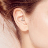 Solid Titanium Hinged CZ Flower Segment Hoop Ring Septum Ear Cartilage