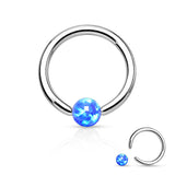 Synthetic Opal Ball 316L Surgical Steel Captive Bead Ring