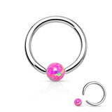 Synthetic Opal Ball 316L Surgical Steel Captive Bead Ring