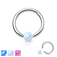 Synthetic Opal Ball 316L Surgical Steel Captive Bead Ring