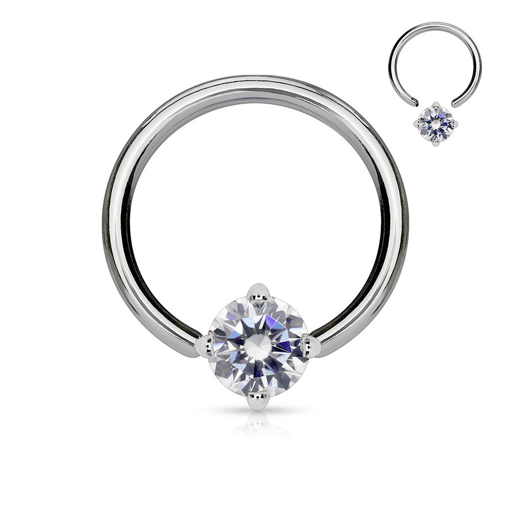 316L Surgical Steel Captive Bead Ring (CBR) – 2 Gauge (2g) Piercing Jewelry – Unbranded