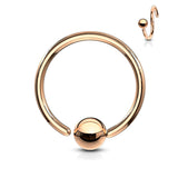 Gold, Titanium One Side Fixed Ball Captive Bead Ring Cartilage Helix Tragus 20G