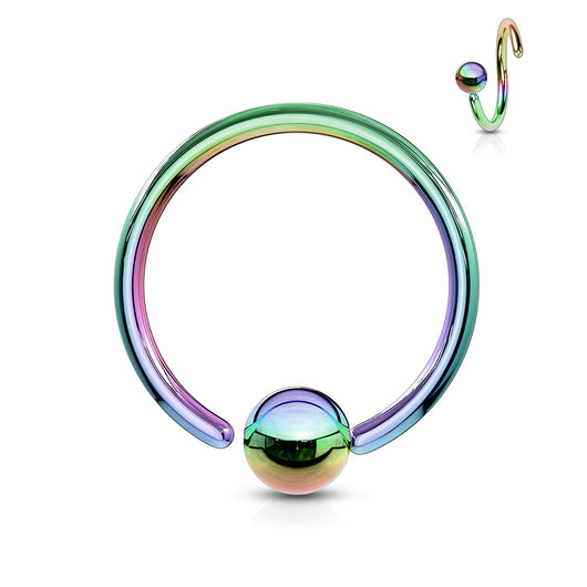 thumbnail image 2 of Gold Plated 316L Surgical Steel Opal Captive Bead Ring – Nose, Lip, Ear Cartilage 2 of 5