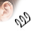 Triple Ring Fake Non Piercing Ear Helix Cuff Earring