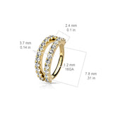 Double Lined CZ Bendable Hoop For Nose Ear Cartilage Helix Tragus