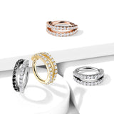 Double Lined CZ Bendable Hoop For Nose Ear Cartilage Helix Tragus