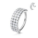 Triple Lined Half Circle Bendable Hoops Ear Cartilage Tragus Helix Earrings