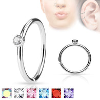 Tiny CZ Ear Cartilage Daith Helix Tragus Nose Rings