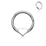 Removable Steel Heart Ear Cartilage Daith Helix Tragus Nose Rings
