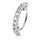 CZ Lined Ear Cartilage Daith Tragus Helix Earrings Hoop Nose Rings