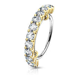 CZ Lined Ear Cartilage Daith Tragus Helix Earrings Hoop Nose Rings
