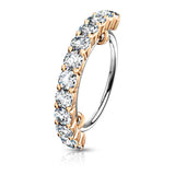 CZ Lined Ear Cartilage Daith Tragus Helix Earrings Hoop Nose Rings