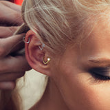 Lined CZ Heart Ear Cartilage Daith Helix Tragus Rings
