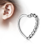 Half Braided Heart Ear Cartilage Daith Helix Tragus Rings