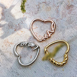 Half Braided Heart Ear Cartilage Daith Helix Tragus Rings