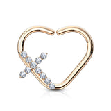 CZ Cross Heart Ear Cartilage Daith Tragus Helix Earrings Hoop Nose Rings