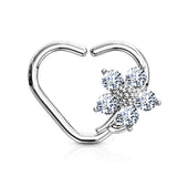 CZ Flower Heart Ear Cartilage Daith Tragus Helix Earrings Hoop Nose Rings