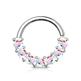 7 Gem Lined Facing Set Bendable Hoop Tragus Cartilage Nose Septum