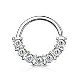 7 Gem Lined Facing Set Bendable Hoop Tragus Cartilage Nose Septum