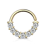 7 Gem Lined Facing Set Bendable Hoop Tragus Cartilage Nose Septum
