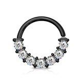 7 Gem Lined Facing Set Bendable Hoop Tragus Cartilage Nose Septum
