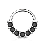7 Gem Lined Facing Set Bendable Hoop Tragus Cartilage Nose Septum