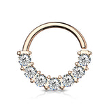 7 Gem Lined Facing Set Bendable Hoop Tragus Cartilage Nose Septum
